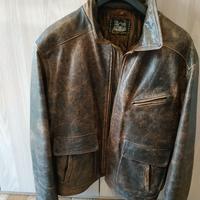Giacca vintage in vera pelle marrone