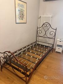 Letto singolo ferro battuto COMPLETO di rete