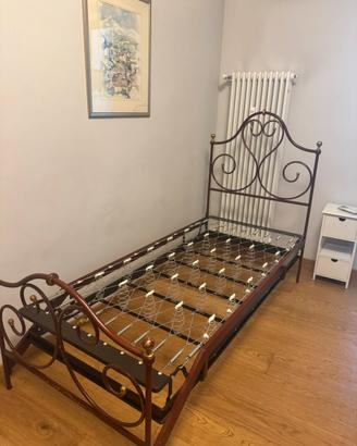 Letto singolo ferro battuto COMPLETO di rete