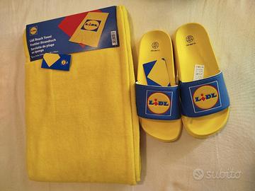 Set telo mare e ciabatte Lidl nuovi  mai usati.
