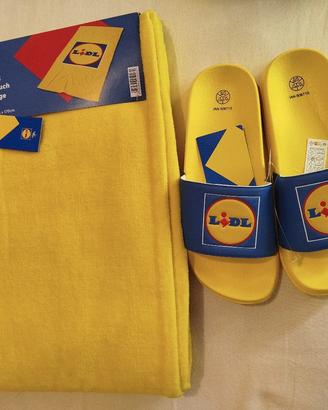 Set telo mare e ciabatte Lidl nuovi  mai usati.