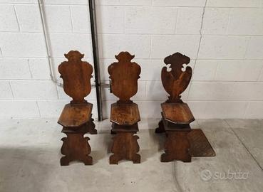 Sgabelli in noce d'epoca 