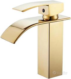 Rubinetto Lavabo Bagno oro cromato acciaio 304