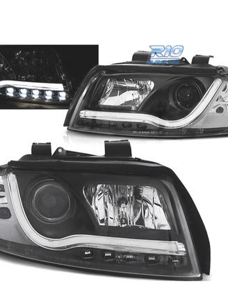 FARI AUDI A4 00-04 CON LUCI DIURNE A LED TUBOLARI 