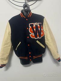 Varsity delong usa 44 lana pelle vintage ws s/m
