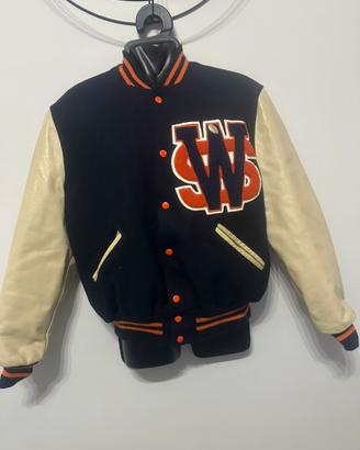 Varsity delong usa 44 lana pelle vintage ws s/m