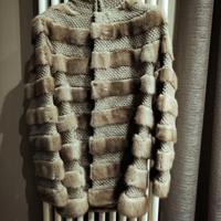 Elegante giacca in visone e lana