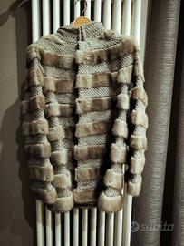 Elegante giacca in visone e lana