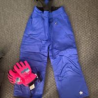 Pantaloni e guanti da sci bambini veste fino a 5 a