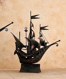 Nave Veliero da  in Ferro battuto bronzo grande
