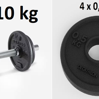 Kit 2 manubri 10 kg + 4 dischi 0,5 kg – Totale 22