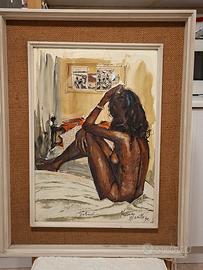Quadro acquerello di Franco Masotto. 
