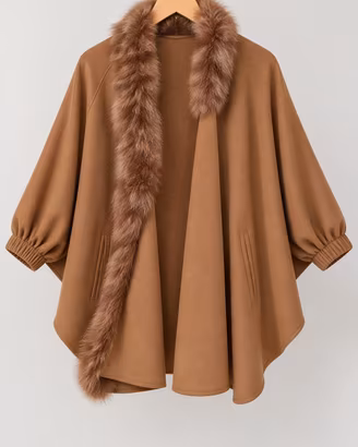 Cappa mantella Cashmere con Pelliccia 