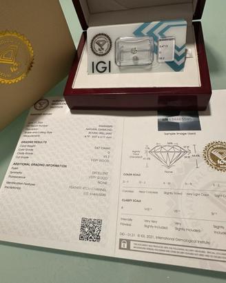 Diamante certificato IGI e blisterato
