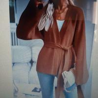 Cardigan kimono con cintura in vita