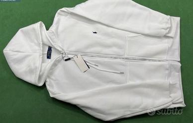 Felpa Ralph Lauren Bianca con logo ricamato.