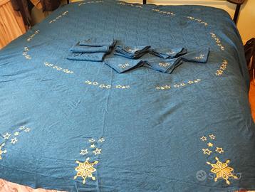 Elegante tovaglia  ovale blu