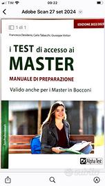 I TEST DI ACCESSO AI MASTER