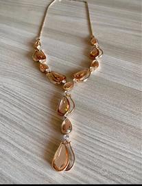 Collana donna con strass e pietre dure