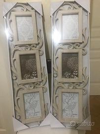 Due quadri portafoto multipli shabby