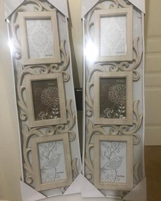 Due quadri portafoto multipli shabby