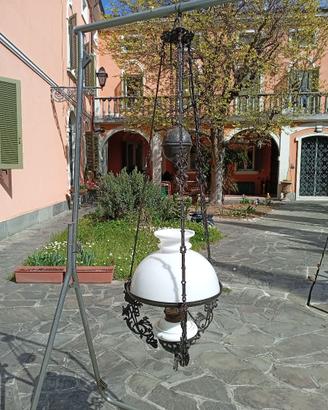 Lampadario in ferro metà ottocento