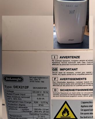 Deumidificatore de longhi