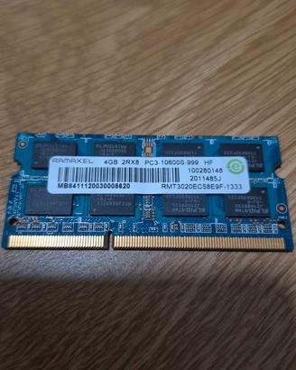 RAM Laptop 4GB DDR3 Ramaxel PC3-10600S (1333MHz)