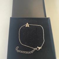 Bracciale argento con lettera A