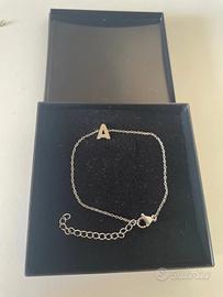 Bracciale argento con lettera A