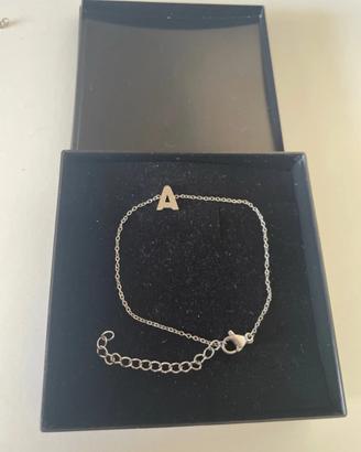 Bracciale argento con lettera A