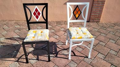 coppia di sedie in metallo 