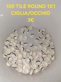 Lego tile round 1x1 decored