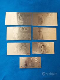 SERIE BANCONOTE LAMINA D'ORO IN €