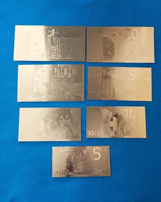SERIE BANCONOTE LAMINA D'ORO IN €
