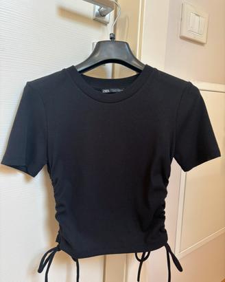 T-shirt Zara donna taglia S che si arriccia lati