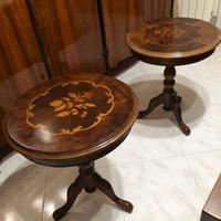 Coppia tavolinetti in legno