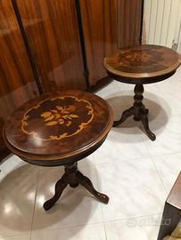Coppia tavolinetti in legno
