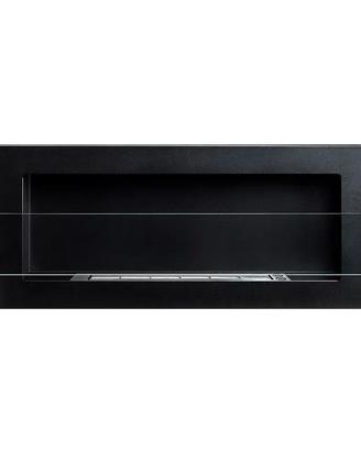 Caminetto bioetanolo a parete nero opaco con vetro