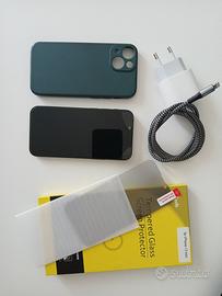 Iphone 13 mini 128 gb verde scuro più accessori