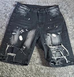  DENIM SHORTS BLACK DISTRESSED - TAGLIA M 