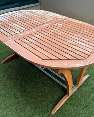 Tavolo da esterno in legno estensibile con sedie