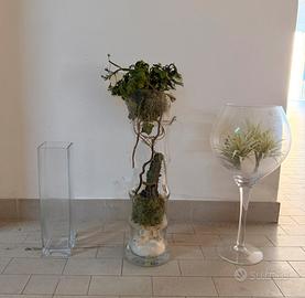🪴 Vasi decorativi in vetro con composizioni