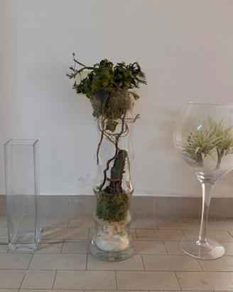 🪴 Vasi decorativi in vetro con composizioni