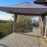 Gazebo in acciaio L300xP300xH282cm, telo tortora