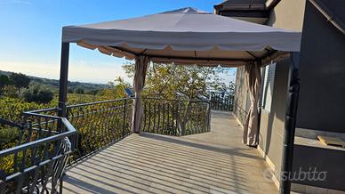 Gazebo in acciaio L300xP300xH282cm, telo tortora