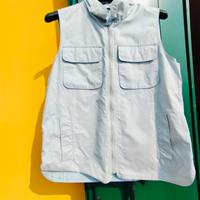 Smanicato azzurro tenue con cappuccio a scomparsa