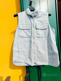 Smanicato azzurro tenue con cappuccio a scomparsa