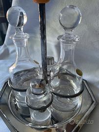 Set oliera in silver plate e cristallo