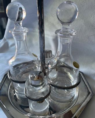 Set oliera in silver plate e cristallo